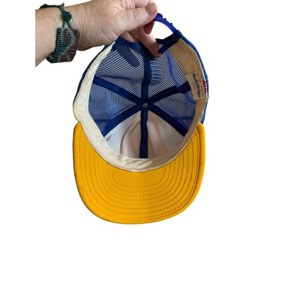 Vtg Hat Los Angeles Rams Baseball Trucker Mesh Snapback Cap NFL AJD Lucky Stripe - Picture 6 of 11